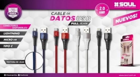 CABLE USB FULL JEAN TYPE-C 1 MT BLANCO